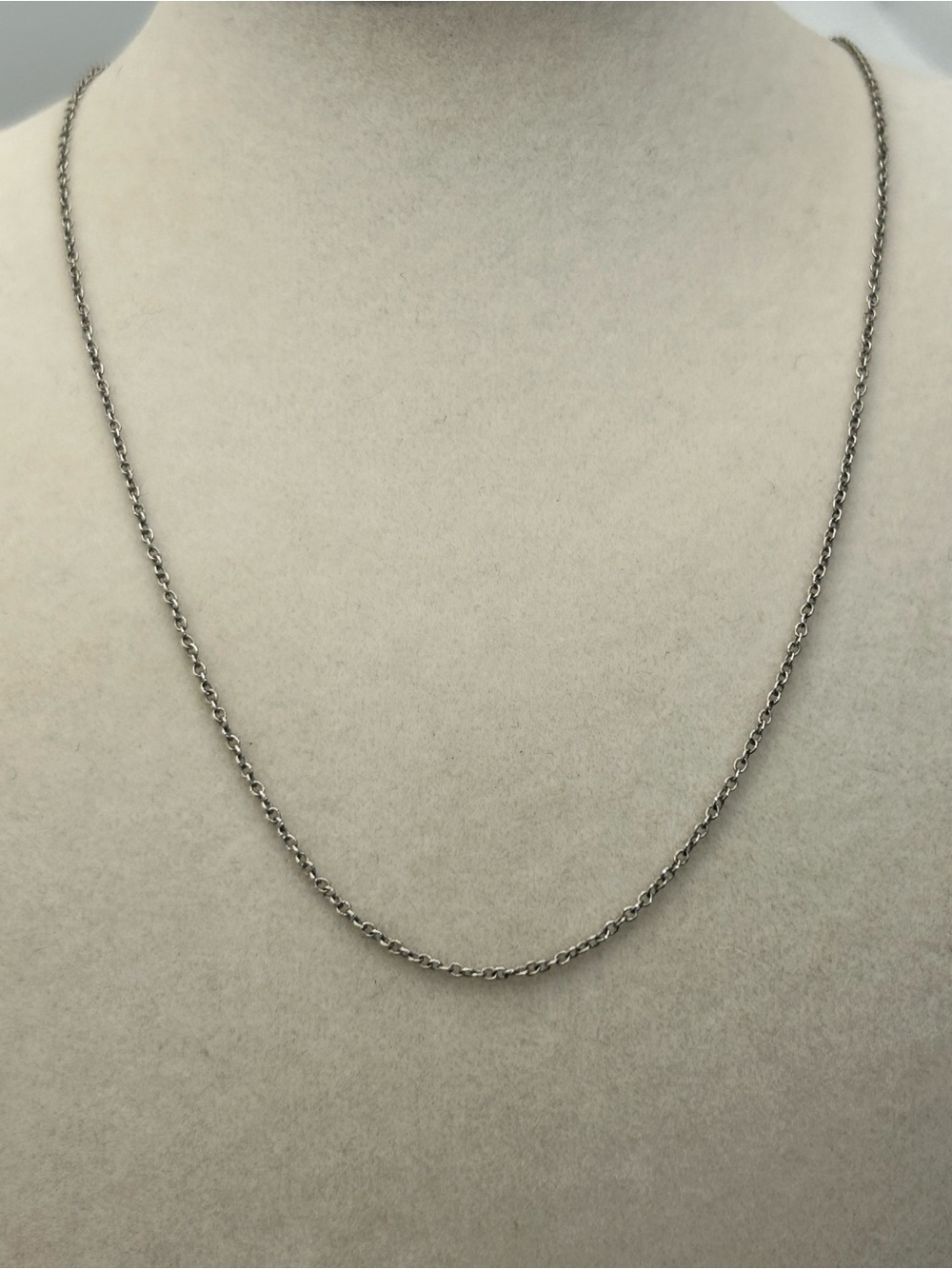 Sterling Silver Circle Link Chain Necklace 18" Dainty Lightweight Stamped 925 - Picture 2 of 9